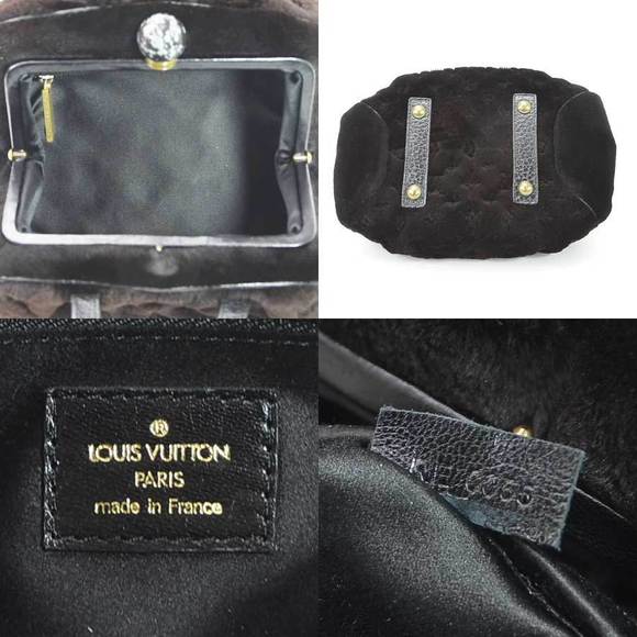 Louis Vuitton Cabochon Demi Lune Mink Fur Leather Handbag Brown - Picture 4 of 5
